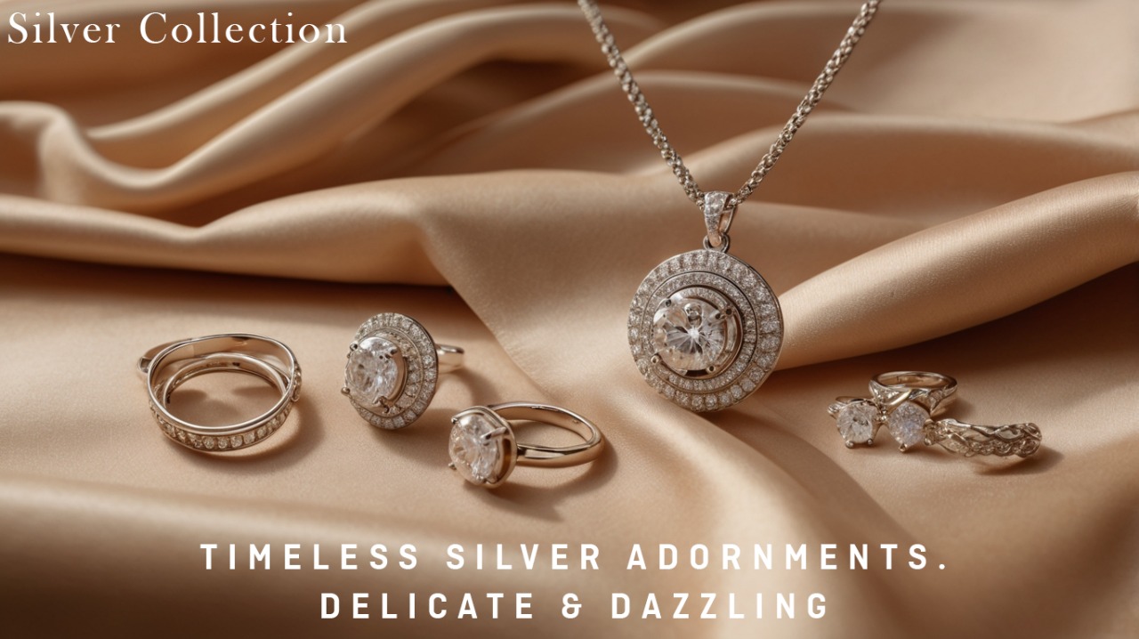Gold necklace with diamonds center view